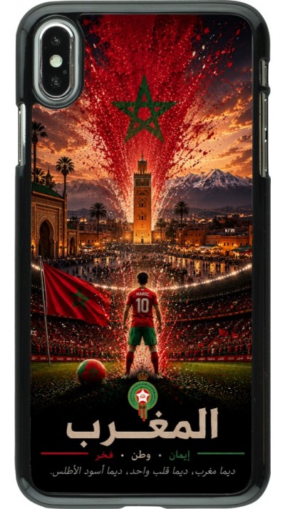 Coque iPhone Xs Max - Football Maroc splash 2026