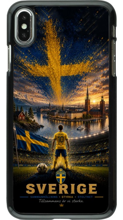 Coque iPhone Xs Max - Football Suède splash 2026