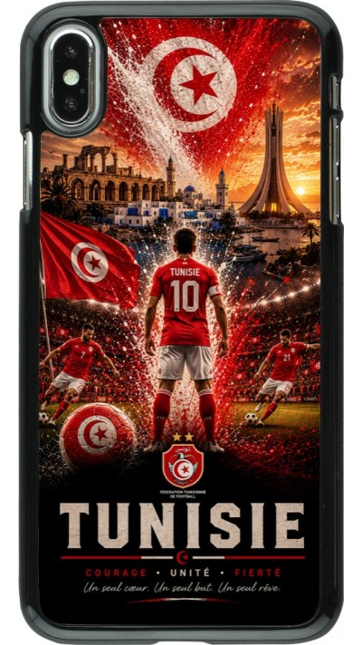 Coque iPhone Xs Max - Football Tunisie splash 2026