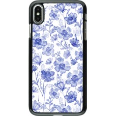 iPhone Xs Max Case Hülle - Spring 23 watercolor blue flowers