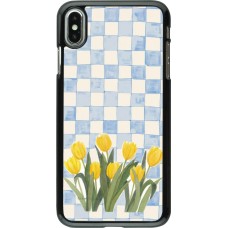 Coque iPhone Xs Max - Blue vichy tulips Spring 2026