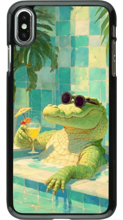 Coque iPhone Xs Max - Crocodile in the swimming pool Summer 2026