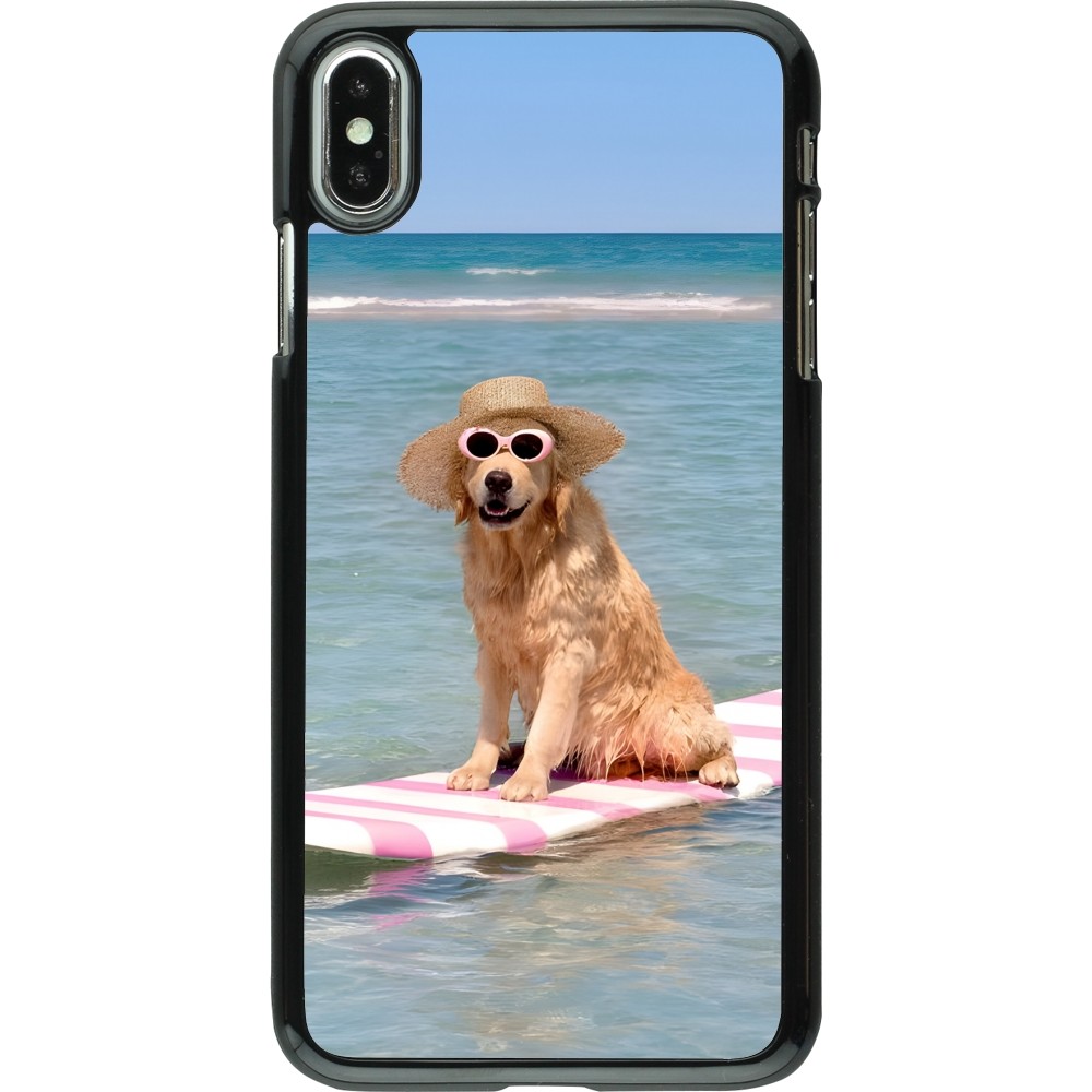 iPhone Xs Max Case Hülle - Summer Dog on Paddle
