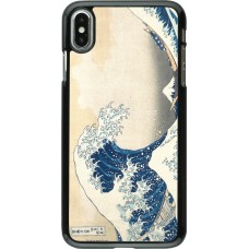 Coque iPhone Xs Max - Tableau art - La Grande Vague de Kanagawa - Hokusai