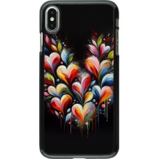 iPhone Xs Max Case Hülle - Valentin 2024 Schwarzes Herz Abstrakt