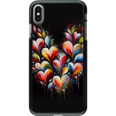 Coque iPhone Xs Max - Valentine 2024 Coeur Noir Abstrait