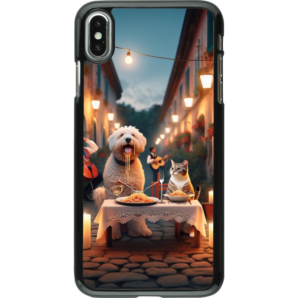 Coque iPhone Xs Max - Valentine 2024 Dog & Cat Candlelight