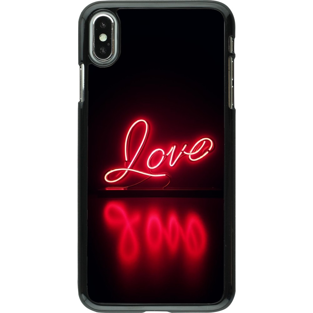 iPhone Xs Max Case Hülle - Valentine 2025 Neon Liebe