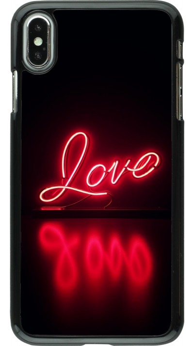 Coque iPhone Xs Max - Valentine 2025 Neon Love