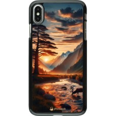 iPhone Xs Max Case Hülle - Tal Sonnenuntergang Hirsch Baum