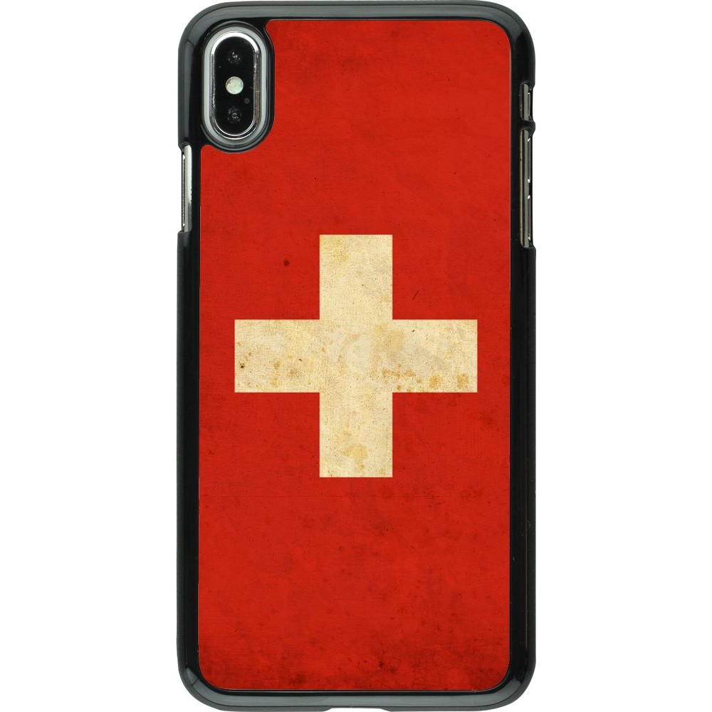 Coque iPhone Xs Max - Vintage Flag SWISS