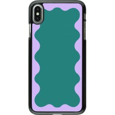 iPhone Xs Max Case Hülle - Wavy Rectangle Green Purple