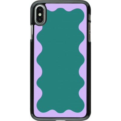 iPhone Xs Max Case Hülle - Wavy Rectangle Green Purple