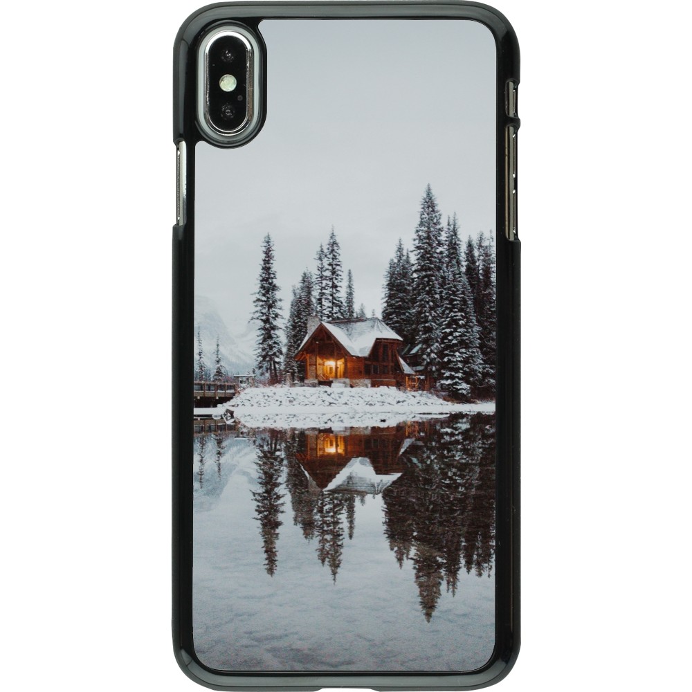 iPhone Xs Max Case Hülle - Winter 25 Winter house forest afternoon