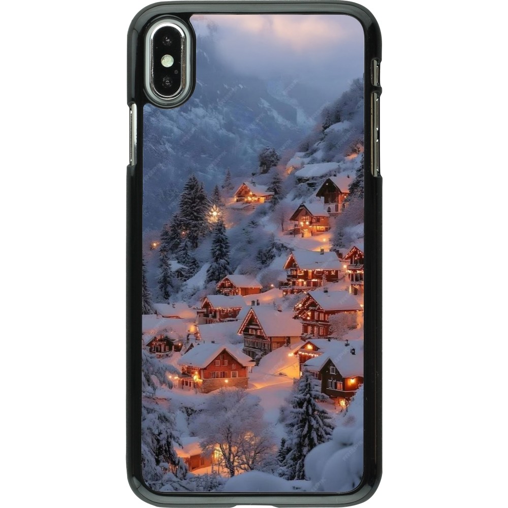 iPhone Xs Max Case Hülle - Winter 25 Winter snowy village