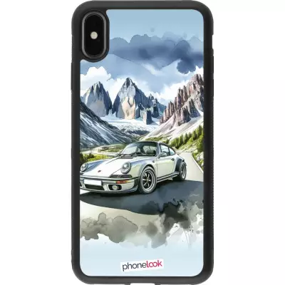 iPhone Xs Max Case Hülle - Silikon schwarz Porsche 911 Berg Aquarell