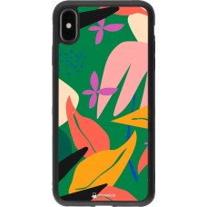 Coque iPhone Xs Max - Silicone rigide noir Abstract Jungle