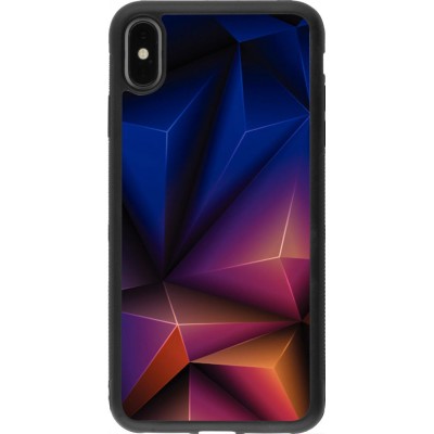 Coque iPhone Xs Max - Silicone rigide noir Abstract Triangles 