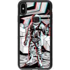 Coque iPhone Xs Max - Silicone rigide noir Anaglyph Astronaut