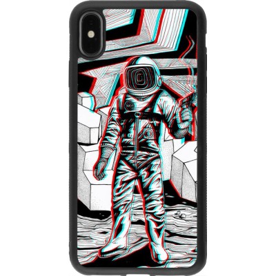 Coque iPhone Xs Max - Silicone rigide noir Anaglyph Astronaut