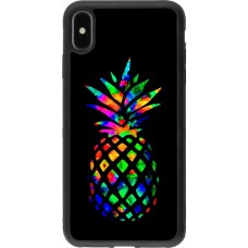 Hülle iPhone Xs Max - Silikon schwarz Ananas Multi-colors