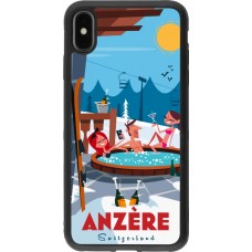 Coque iPhone Xs Max - Silicone rigide noir Anzère Mountain Jacuzzi