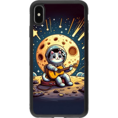 iPhone Xs Max Case Hülle - Silikon schwarz AstroKatze RockMond