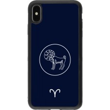iPhone Xs Max Case Hülle - Silikon schwarz Astrologie Widder