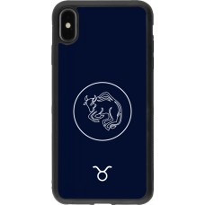 Coque iPhone Xs Max - Silicone rigide noir Astrologie Taureau