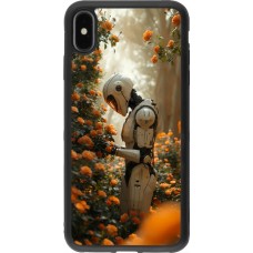 Coque iPhone Xs Max - Silicone rigide noir Astronaut flowers 2025