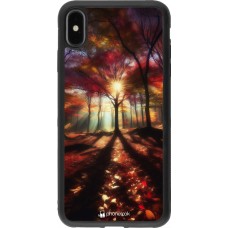 iPhone Xs Max Case Hülle - Silikon schwarz Herbstlicher goldener Glanz