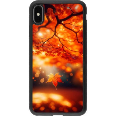 iPhone Xs Max Case Hülle - Silikon schwarz Herbst Magisch Orange