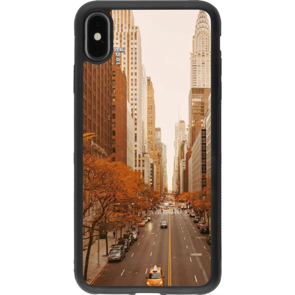 Coque iPhone Xs Max - Silicone rigide noir Autumn 2024 New York city