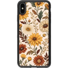 Coque iPhone Xs Max - Silicone rigide noir Autumn 25 Flower pattern