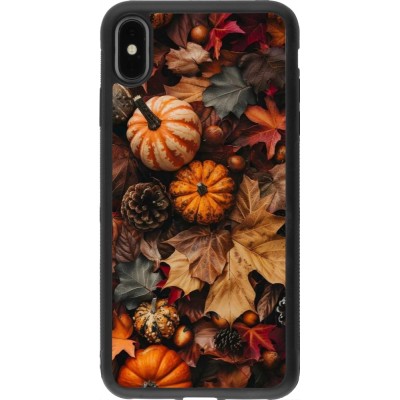 iPhone Xs Max Case Hülle - Silikon schwarz Autumn 25 Pumpkin