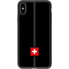 Coque iPhone Xs Max - Silicone rigide noir Canton CH noir