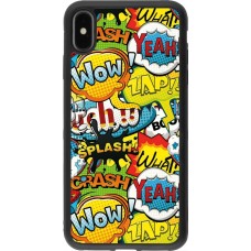 iPhone Xs Max Case Hülle - Silikon schwarz Cartoons slogans