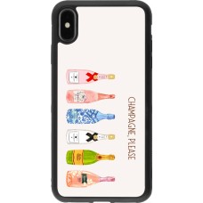 Coque iPhone Xs Max - Silicone rigide noir Champagne Please