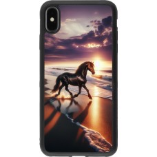 iPhone Xs Max Case Hülle - Silikon schwarz Pferd majestätisch Strand