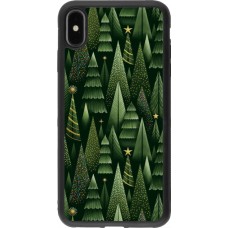 Coque iPhone Xs Max - Silicone rigide noir Christmas 25 Pattern Xmas Tree