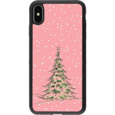 Coque iPhone Xs Max - Silicone rigide noir Christmas 25 Pink Tree