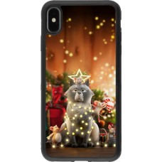 iPhone Xs Max Case Hülle - Silikon schwarz Christmas 25 Xmas Cat