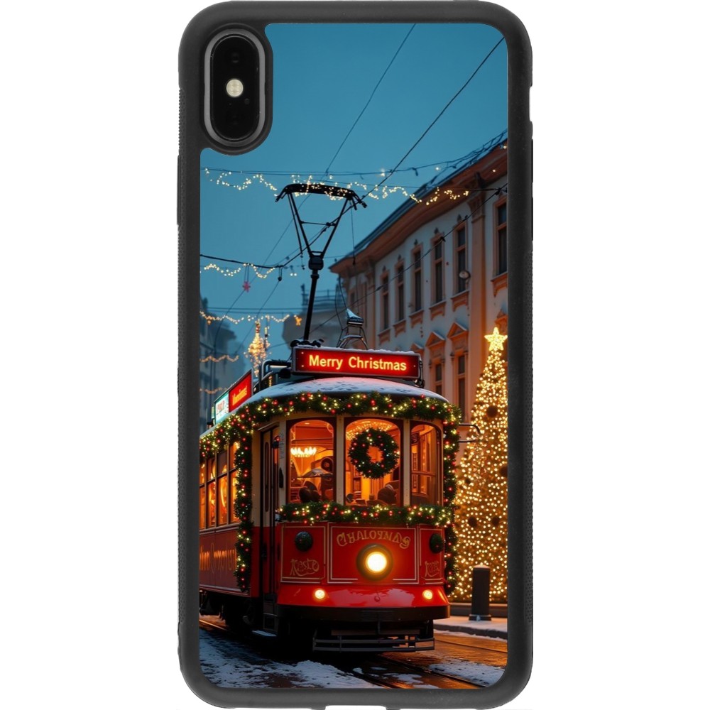 iPhone Xs Max Case Hülle - Silikon schwarz Christmas 25 Xmas Train