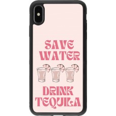 Coque iPhone Xs Max - Silicone rigide noir Cocktail Save Water Drink Tequila