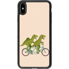 Coque iPhone Xs Max - Silicone rigide noir Dinosaurs on bikes 2026