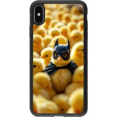 Coque iPhone Xs Max - Silicone rigide noir Easter 2026 Chicken Batman