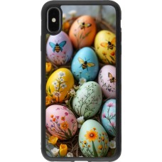 Coque iPhone Xs Max - Silicone rigide noir Easter 2026 Eggs with bees