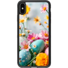 iPhone Xs Max Case Hülle - Silikon schwarz Easter 2026 Eggs with flowers