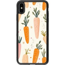 Coque iPhone Xs Max - Silicone rigide noir Easter 2026 Illustration carrots