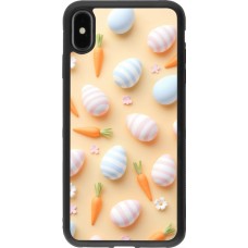 Coque iPhone Xs Max - Silicone rigide noir Easter 2026 Pattern Easter